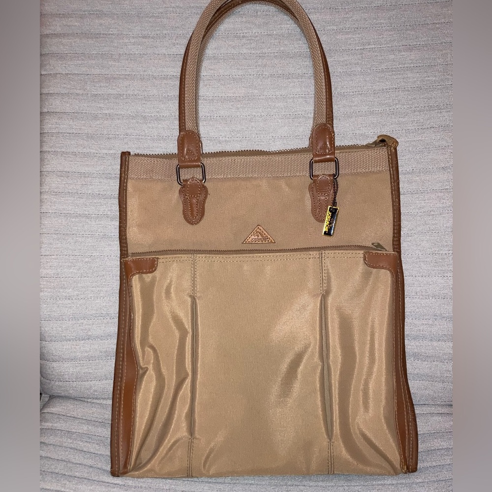 Vintage Jordache Tan and Brown Bag